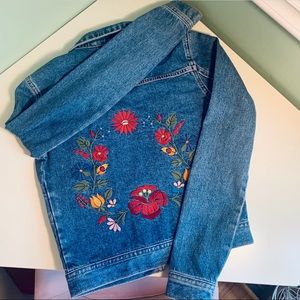 Denim Co. Embroidered Jean Jacket